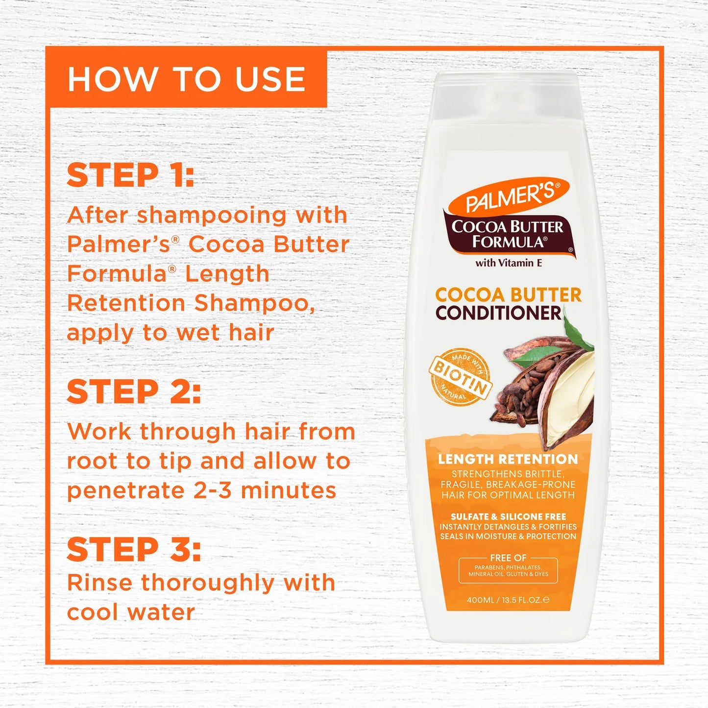 Palmer's Cocoa Butter ilgio išlaikymo kondicionierius