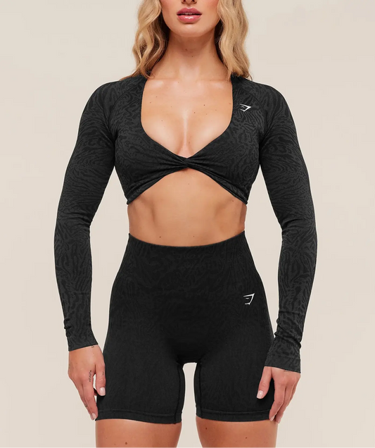 Adapt Animal crop - tops ar garām piedurknēm – gymshark